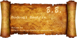 Bodrogi Beatrix névjegykártya